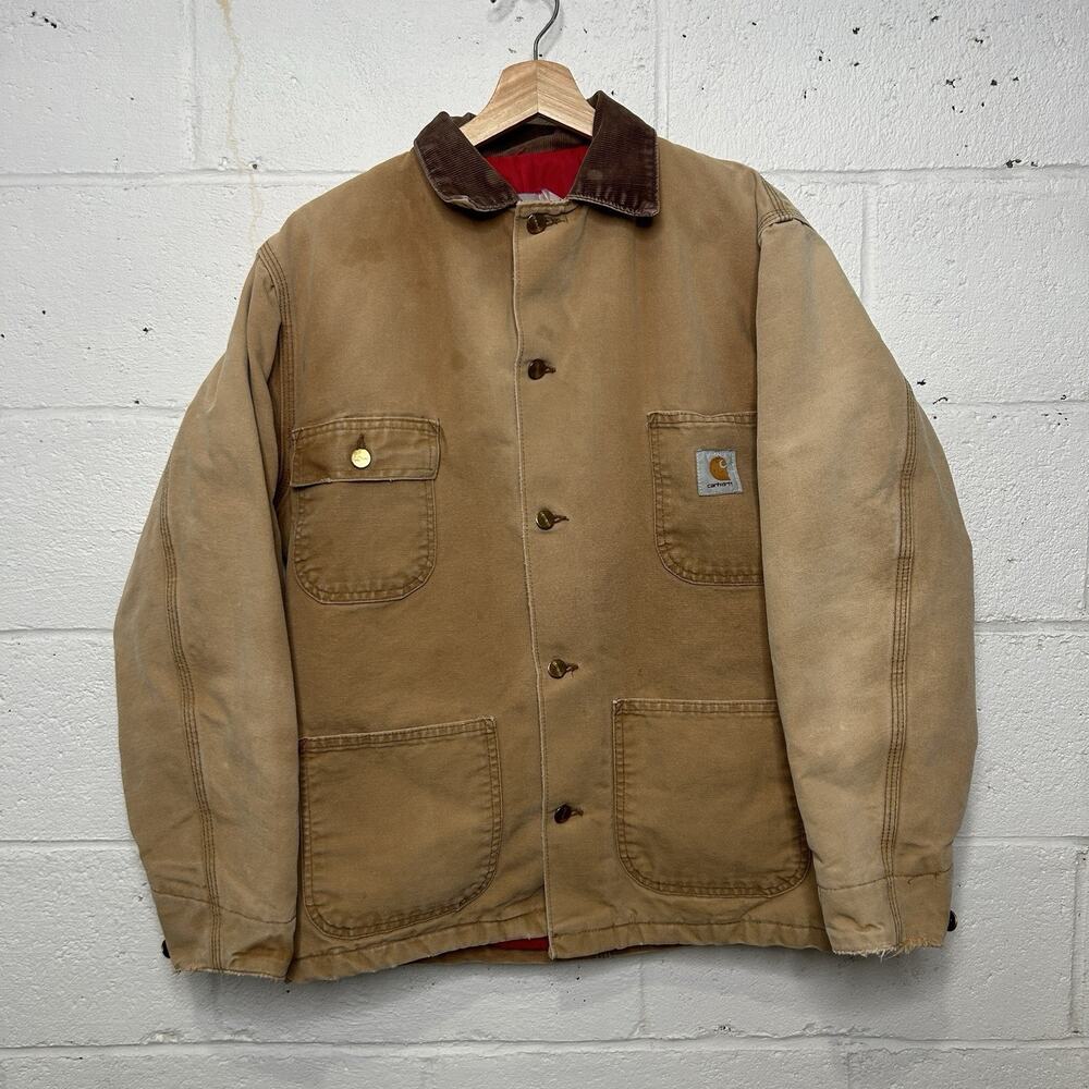 Vintage 80s Carhartt Quilted Chore Barn Coat “Tan”